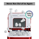 Portable Countertop Ice Maker Machine With Scoop-Red