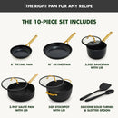 10pc Reserve Pro Ceramic Nonstick Cookware Set - Black
