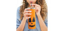 17 fl oz Glass Tumbler with Lid and Straw - Orange