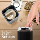 16oz Square Glass Coffee Storage Canister - Silver