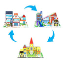 150pc Magnetic Tile Building Set - School Police Station and Hospital Theme
