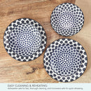 Blooming Delight Floral 12 Piece Plates Bowls Dinnerware Set - Blue and White