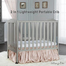 2 in 1 Folding Portable Crib - Grey