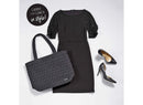 Quilted Tote with Lunch Compartment - Black