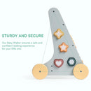 Wooden Baby Walker with Activity Center - Natural Wood