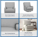 4-in-1 Swivel Glider Rocker Recliner Chair - Light Gray