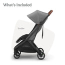 Minu V3 Light Weight Stroller - Greyson (Charcoal Mélange/Carbon Frame/Saddle Leather)