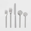 20pc Squared Straight Flatware Set Stainless Steel