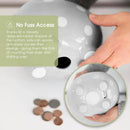 Ceramic Piggy Bank - Gray with White Polka Dots