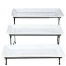 3-Tier Ceramic Serving Plate Set - White