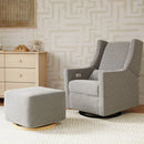 Kiwi Gliding Ottoman - Chai Shearling with Dark Wood Base