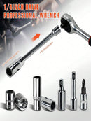 Part-driven Socket Claw Ratchet Wrench Tool Set, With Drill Socket Set Metric