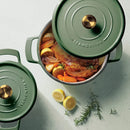 Cast Iron Covered Casserole 2 Piece Set - Green