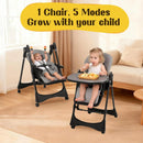 6-in-1 Convertible High Chair with Rocker - Grey