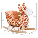 Qaba Kids Ride On Rocking Horse, Wooden Plush Giraffe Style Baby Animal Rocker
