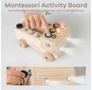 Busy Board Truck Toy Set for Kids 3+ - Natural Wood