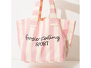 Sport Striped Tote Bag - Cream/Pink