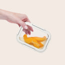 Glass Meal Prep Container Set - White