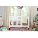 Maki Full-Size Folding Crib with Toddler Rail - White