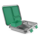Stainless Steel Leakproof 3-Compartment Lunch Box - Green