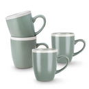 Serenity Stoneware Mug Set of 4 - Green and Cream