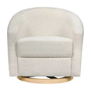 Madison Swivel Glider - Ivory Boucle and Cane/Light Wood Base
