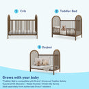 Convertible Baby Crib and Foam Toddler Bed Mattress Bundle - Hazelnut