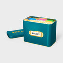 Metal Recipe Box with Blank Cards - Teal