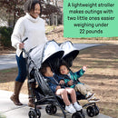 3D Lite Double Convenience Stroller - Black