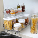 Medium 2-Tier Pull Out Cabinet Shelf - Chrome