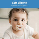 One-Piece Silicone Pacifiers - Pink - 3 Pack