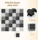 36Pcs Baby Play Mat 11.8 X 11.8 X 0.6In - Brown-White-Black