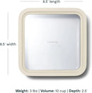 Large Ceramic Coated Glass Food Storage Container - Cream