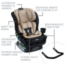 Poplar S Convertible Car Seat - Slim 17" Design - ClickTight Technology - Sand Onyx