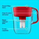 6cup Denali Water Pitcher Dispenser with Standard Water Filter - Fiery Red
