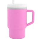 Silicone Sippy Cup with Straw & Handle - Cotton Candy