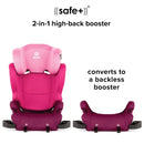 Cambria 2 XL, Dual Latch Connectors, 2-in-1 Belt Positioning Booster Seat - Pink