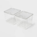 2pk Small Produce Bin Fridge Bin with Lid