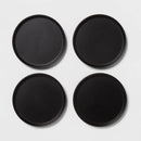 Metal Drink Coasters with Stand - Black