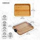 Charcuterie Bamboo Board with Locking Lid - 11 Inch x 14 Inch