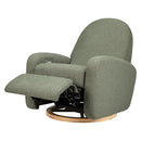 Nami Glider Recliner w/ Electronic Control and USB - Olive Boucle w/Light Wood Base