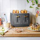 by Drew Barrymore 4-Slice Toaster with Touch-Activated Display Oyster - Grey