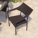 Commercial Grade PE Rattan Stacking Patio Chairs - Gray