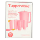 Heritage Pitcher and 4-Tumbler Set with Lids - Pink