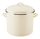 12qt Enamel-on-Steel Induction Stockpot with Lid - Almond
