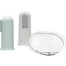 Silicone Finger Toothbrush for Baby with Travel-Storage Case, 3m+, Gray and Light Green, 2 Count