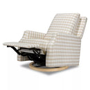 Crewe Recliner and Swivel Glider with Light Wood Base - Tan Gingham