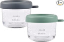 2-Pack 5 Oz Glass Baby Food Storage Jars with Silicone Airtight Lids