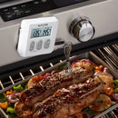 Programmable Digital Meat Cooking Thermometer - Silver