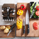 17-Piece German Steel Forged Knife Set - Natural Wood